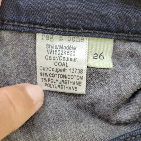 30. Rag & Bone Women Black Midrise Skinny Ankle Denim Jeans Size 26 - Picture 12 of 12